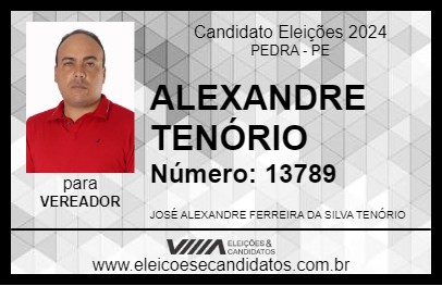 Candidato ALEXANDRE TENÓRIO 2024 - PEDRA - Eleições