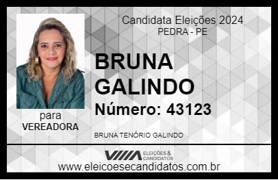 Candidato BRUNA GALINDO 2024 - PEDRA - Eleições