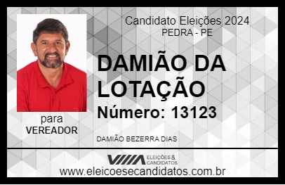 Candidato DAMIÃO DA LOTAÇÃO 2024 - PEDRA - Eleições