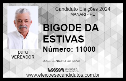 Candidato BIGODE DA ESTIVAS 2024 - MANARI - Eleições