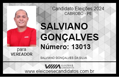 Candidato SALVIANO GONÇALVES 2024 - CABROBÓ - Eleições