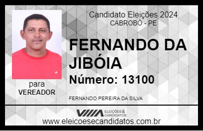 Candidato FERNANDO DA JIBÓIA 2024 - CABROBÓ - Eleições