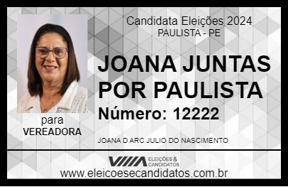 Candidato JOANA JUNTAS POR PAULISTA 2024 - PAULISTA - Eleições