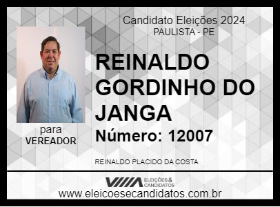 Candidato REINALDO GORDINHO DO JANGA 2024 - PAULISTA - Eleições