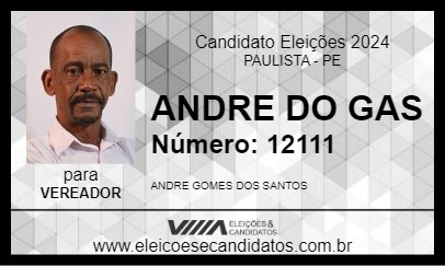 Candidato ANDRÉ DO GÁS 2024 - PAULISTA - Eleições