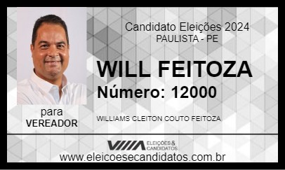 Candidato WILL FEITOZA 2024 - PAULISTA - Eleições