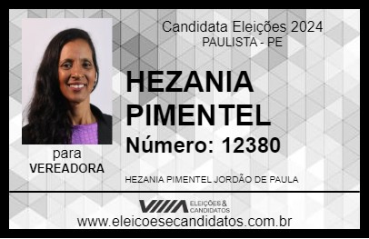 Candidato HEZANIA PIMENTEL 2024 - PAULISTA - Eleições