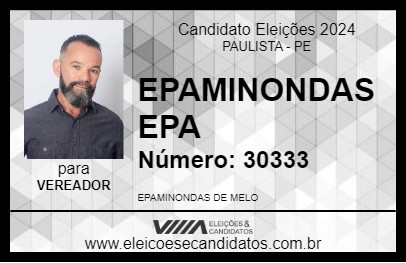 Candidato EPAMINONDAS EPA 2024 - PAULISTA - Eleições