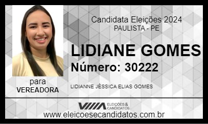 Candidato LIDIANE GOMES 2024 - PAULISTA - Eleições