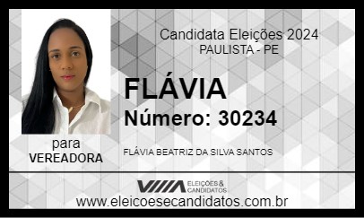 Candidato FLÁVIA 2024 - PAULISTA - Eleições