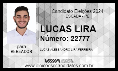 Candidato LUCAS LIRA  2024 - ESCADA - Eleições