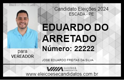 Candidato EDUARDO DO ARRETADO  2024 - ESCADA - Eleições