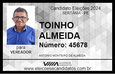 Candidato TOINHO ALMEIDA 2024 - SERTÂNIA - Eleições