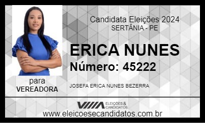 Candidato ERICA NUNES 2024 - SERTÂNIA - Eleições