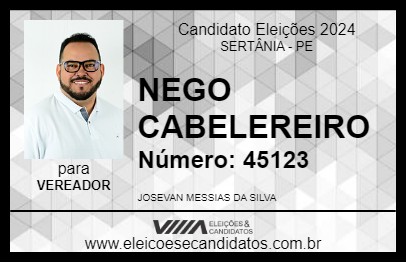 Candidato NEGO CABELEREIRO 2024 - SERTÂNIA - Eleições