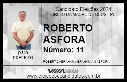 Candidato ROBERTO ASFORA 2024 - BREJO DA MADRE DE DEUS - Eleições