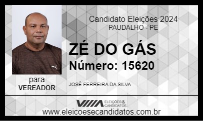 Candidato ZÉ DO GÁS 2024 - PAUDALHO - Eleições