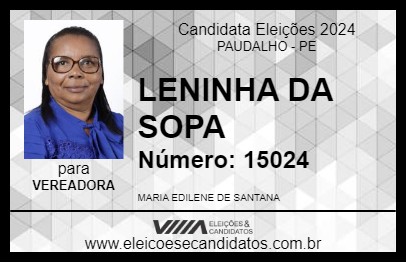 Candidato LENINHA DA SOPA 2024 - PAUDALHO - Eleições