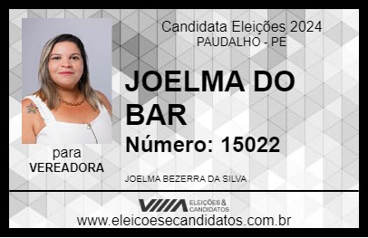 Candidato JOELMA DO BAR 2024 - PAUDALHO - Eleições