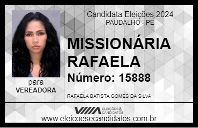 Candidato MISSIONÁRIA RAFAELA 2024 - PAUDALHO - Eleições