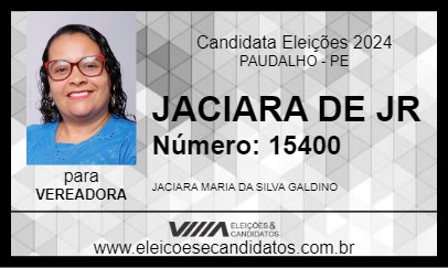 Candidato JACIARA DE JR 2024 - PAUDALHO - Eleições