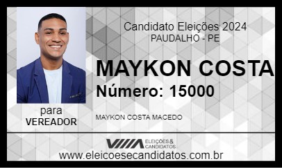 Candidato MAYKON COSTA 2024 - PAUDALHO - Eleições