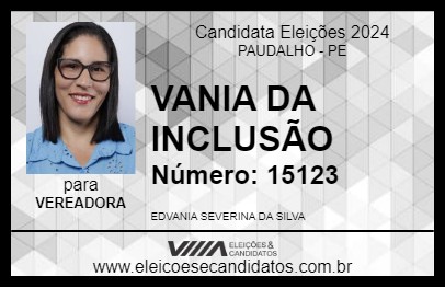 Candidato VANIA DA INCLUSÃO 2024 - PAUDALHO - Eleições