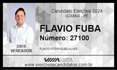 Candidato FLAVIO FUBA 2024 - GOIANA - Eleições