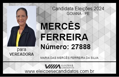 Candidato MERCÊS FERREIRA 2024 - GOIANA - Eleições