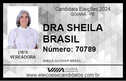 Candidato DRA SHEILA BRASIL 2024 - GOIANA - Eleições