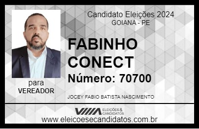 Candidato FABINHO CONECT 2024 - GOIANA - Eleições