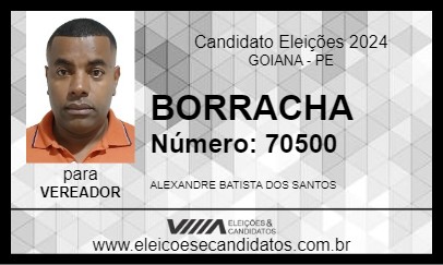 Candidato BORRACHA 2024 - GOIANA - Eleições