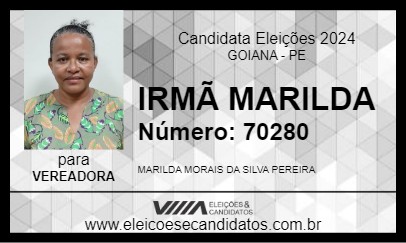 Candidato IRMÃ MARILDA 2024 - GOIANA - Eleições