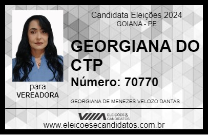 Candidato GEORGIANA DANTAS 2024 - GOIANA - Eleições