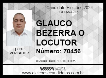 Candidato GLAUCO BEZERRA O LOCUTOR 2024 - GOIANA - Eleições