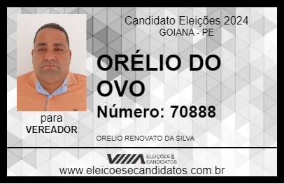 Candidato ORÉLIO DO OVO 2024 - GOIANA - Eleições