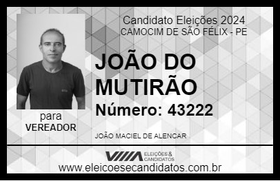 Candidato JOÃO DO MUTIRÃO 2024 - CAMOCIM DE SÃO FÉLIX - Eleições