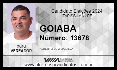 Candidato GOIABA 2024 - ITAPISSUMA - Eleições