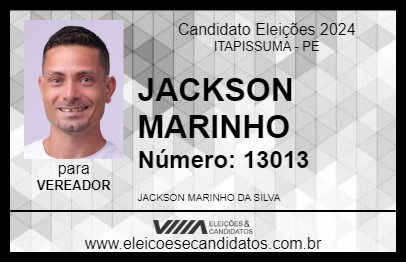 Candidato JACKSON MARINHO 2024 - ITAPISSUMA - Eleições