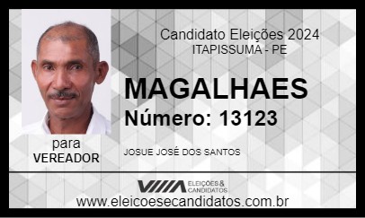 Candidato MAGALHAES 2024 - ITAPISSUMA - Eleições