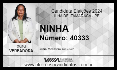 Candidato NINHA 2024 - ILHA DE ITAMARACÁ - Eleições