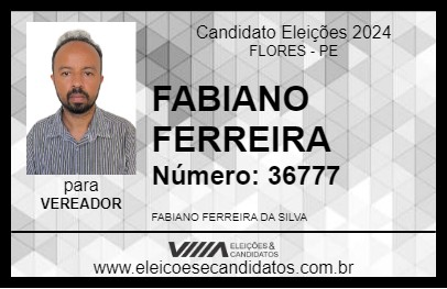 Candidato FABIANO FERREIRA 2024 - FLORES - Eleições