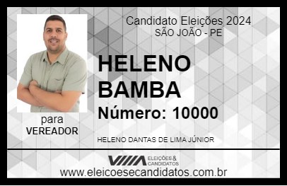 Candidato HELENO BAMBA 2024 - SÃO JOÃO - Eleições