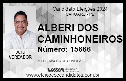 Candidato ALBERI DOS CAMINHONEIROS 2024 - CARUARU - Eleições