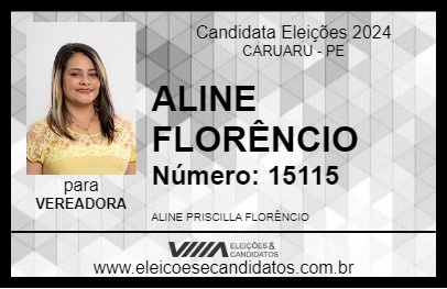 Candidato ALINE FLORÊNCIO 2024 - CARUARU - Eleições