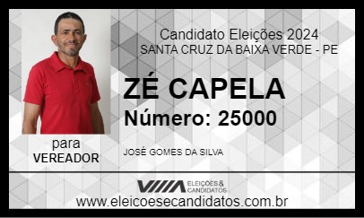 Candidato ZÉ CAPELA 2024 - SANTA CRUZ DA BAIXA VERDE - Eleições