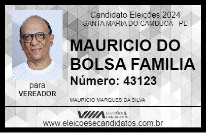 Candidato MAURICIO DA ASSISTÊNCIA 2024 - SANTA MARIA DO CAMBUCÁ - Eleições