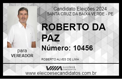 Candidato ROBERTO DA PAZ 2024 - SANTA CRUZ DA BAIXA VERDE - Eleições