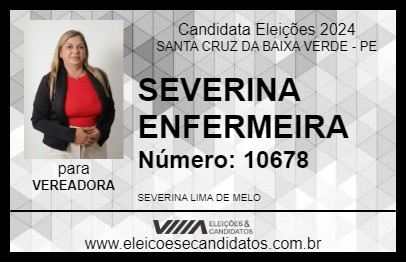 Candidato SEVERINA ENFERMEIRA 2024 - SANTA CRUZ DA BAIXA VERDE - Eleições