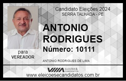 Candidato ANTONIO RODRIGUES 2024 - SERRA TALHADA - Eleições